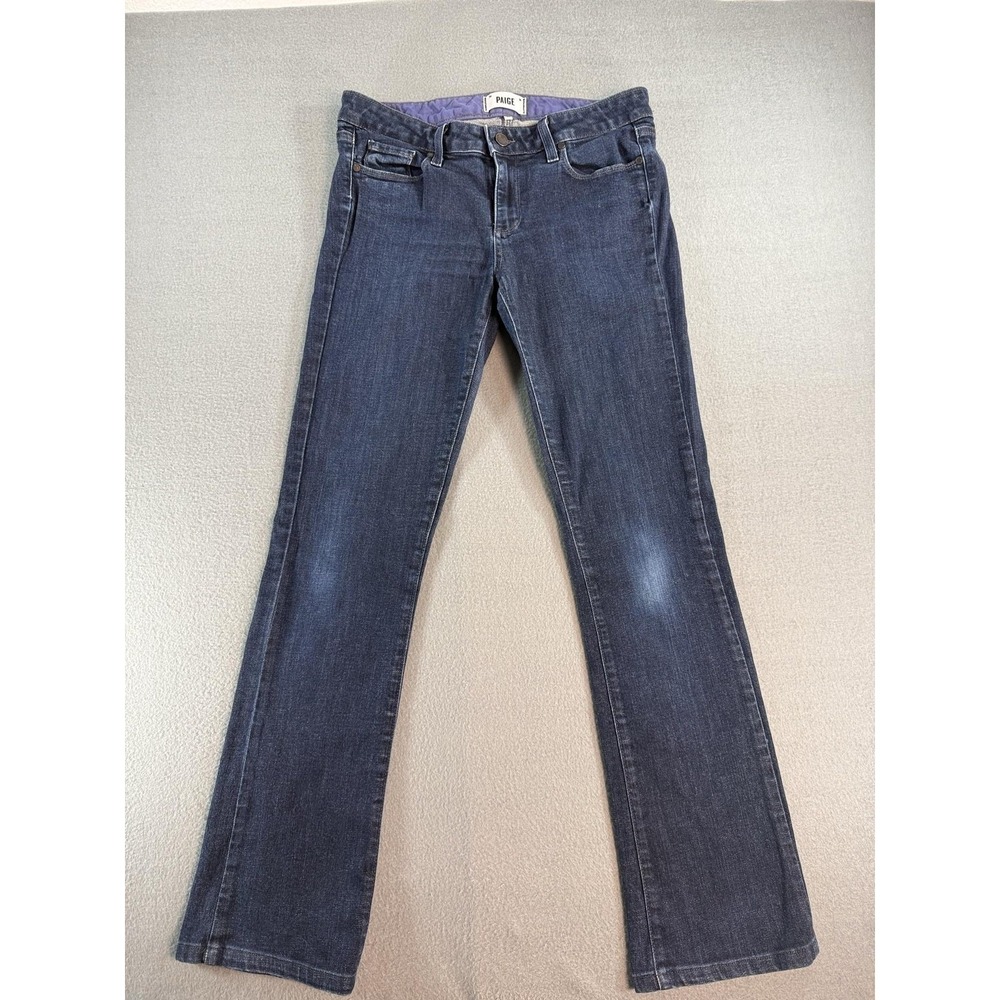Paige Manhattan Jeans Womens 31 Dark Wash Blue Mid Rise Bootcut Stretch Denim‎